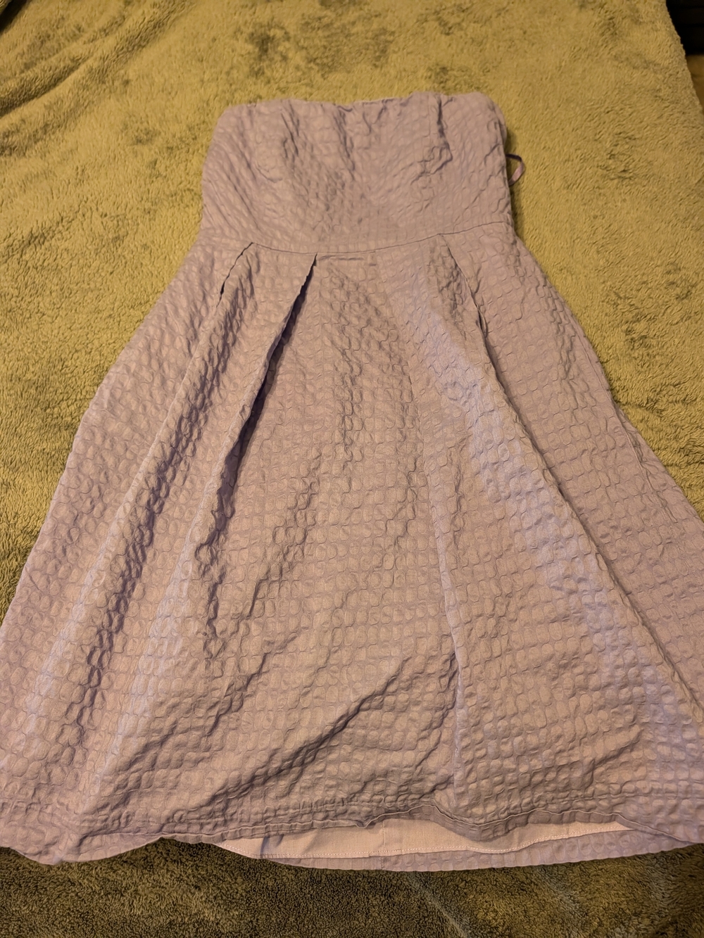 J. Crew Strapless Lavender Textured Fit-and-Flare Dress